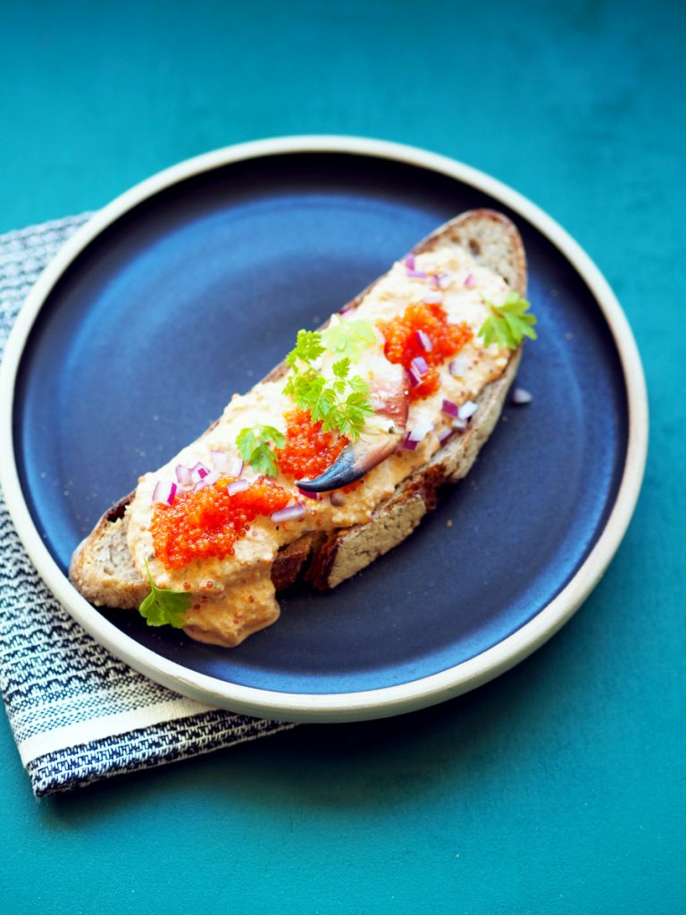 krabberøre på toast